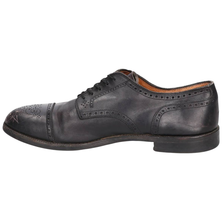 Brooks Brothers Semi-Brogue Straight Tip Shoes, Made in USA, Size 10 1/2C, Men's, 11.2" (equivalent) /saa014651 Men's 28.5cm genuine leather black type Vintage Second Hand