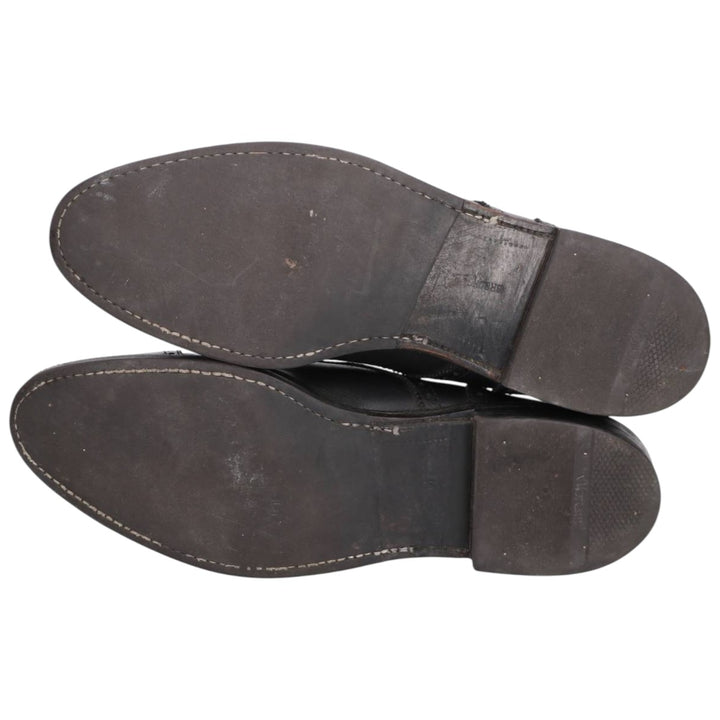 Brooks Brothers Semi-Brogue Straight Tip Shoes, Made in USA, Size 10 1/2C, Men's, 11.2" (equivalent) /saa014651 Men's 28.5cm genuine leather black type Vintage Second Hand