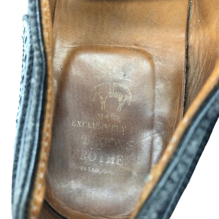 Brooks Brothers Semi-Brogue Straight Tip Shoes, Made in USA, Size 10 1/2C, Men's, 11.2" (equivalent) /saa014651 Men's 28.5cm genuine leather black type Vintage Second Hand
