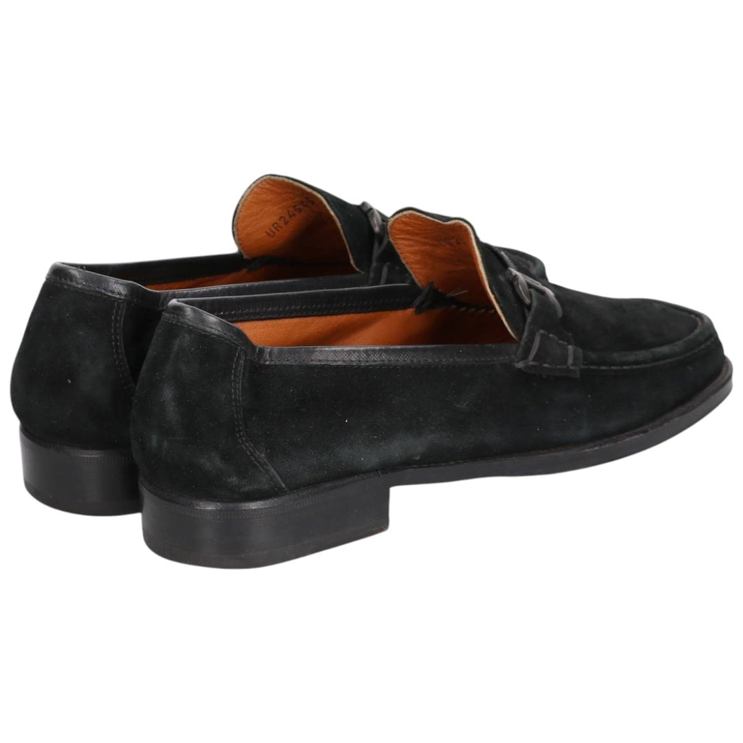 Salvatore Ferragamo Suede Bit Loafers, Made in Italy, 8D, Men's, Size 10.2" /saa014653 Men's 26.0cm Genuine Leather Suede black type Vintage Second Hand