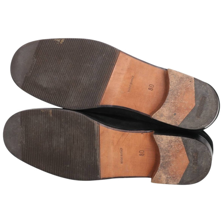 Salvatore Ferragamo Suede Bit Loafers, Made in Italy, 8D, Men's, Size 10.2" /saa014653 Men's 26.0cm Genuine Leather Suede black type Vintage Second Hand