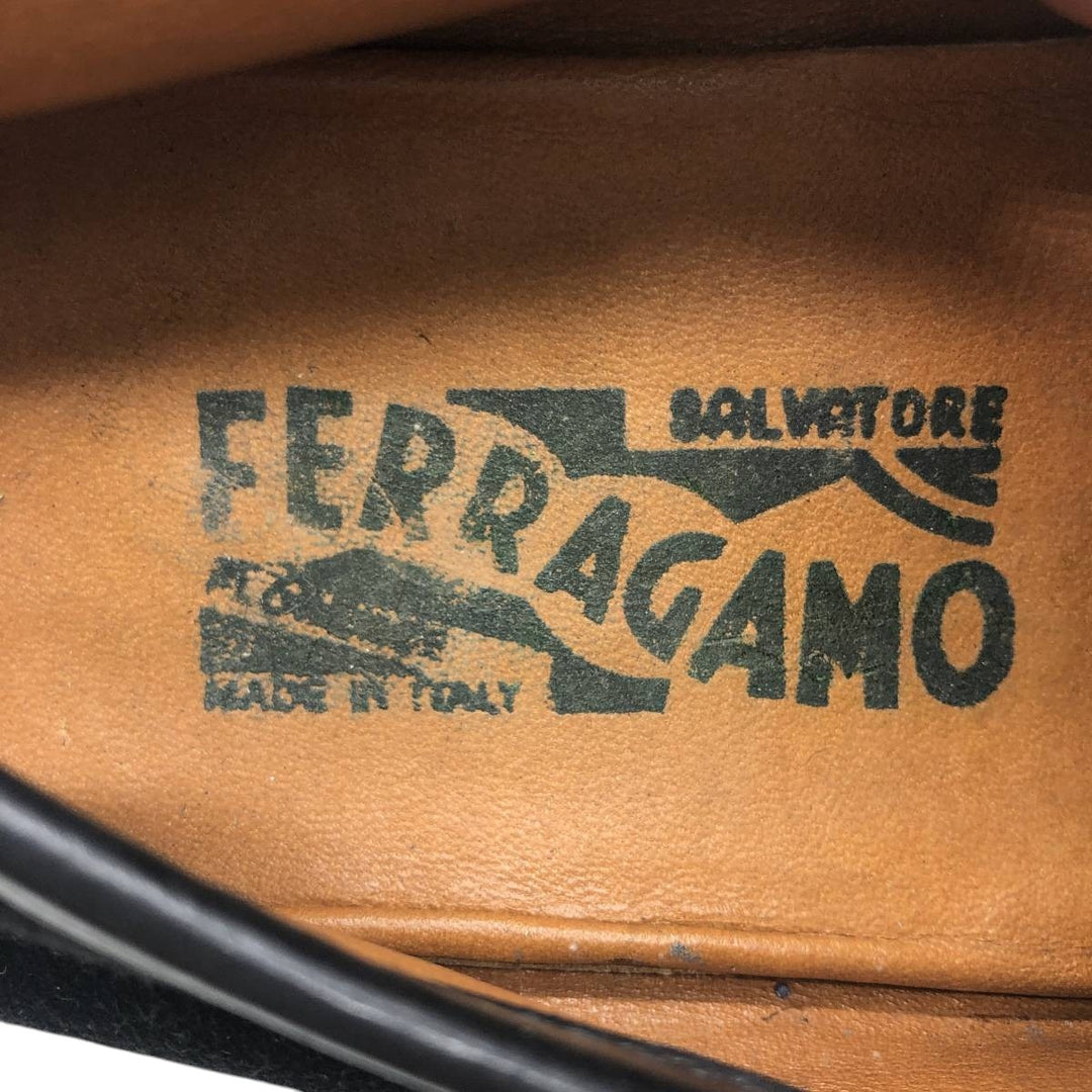 Salvatore Ferragamo Suede Bit Loafers, Made in Italy, 8D, Men's, Size 10.2" /saa014653 Men's 26.0cm Genuine Leather Suede black type Vintage Second Hand