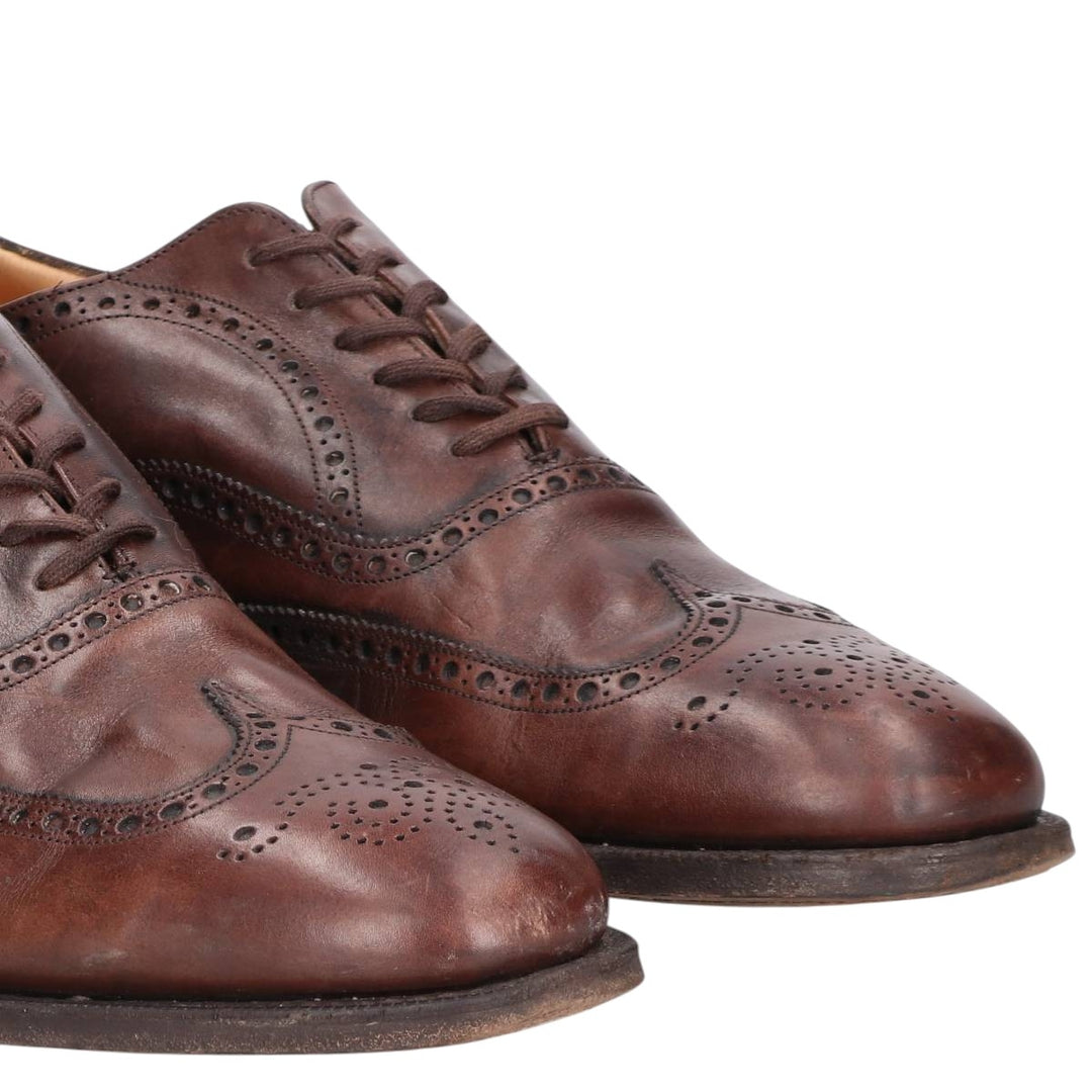 Church's Custom Grade Full Brogue Wingtip Shoes, Made in England, Size 11, Men's, Equivalent to 11.4 inches /saa014656 Men's 29.0cm genuine leather brown type Vintage Second Hand