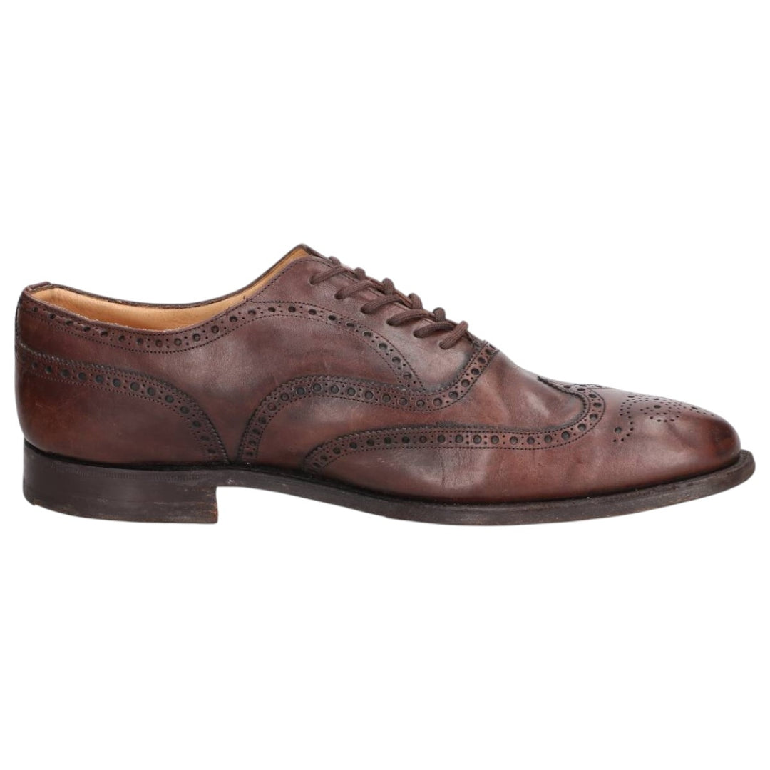 Church's Custom Grade Full Brogue Wingtip Shoes, Made in England, Size 11, Men's, Equivalent to 11.4 inches /saa014656 Men's 29.0cm genuine leather brown type Vintage Second Hand