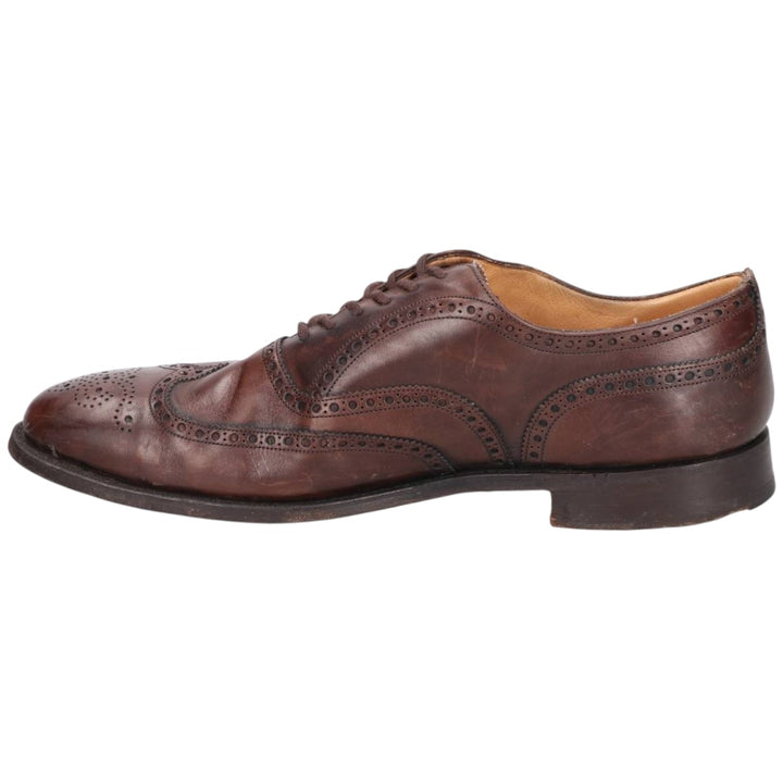 Church's Custom Grade Full Brogue Wingtip Shoes, Made in England, Size 11, Men's, Equivalent to 11.4 inches /saa014656 Men's 29.0cm genuine leather brown type Vintage Second Hand