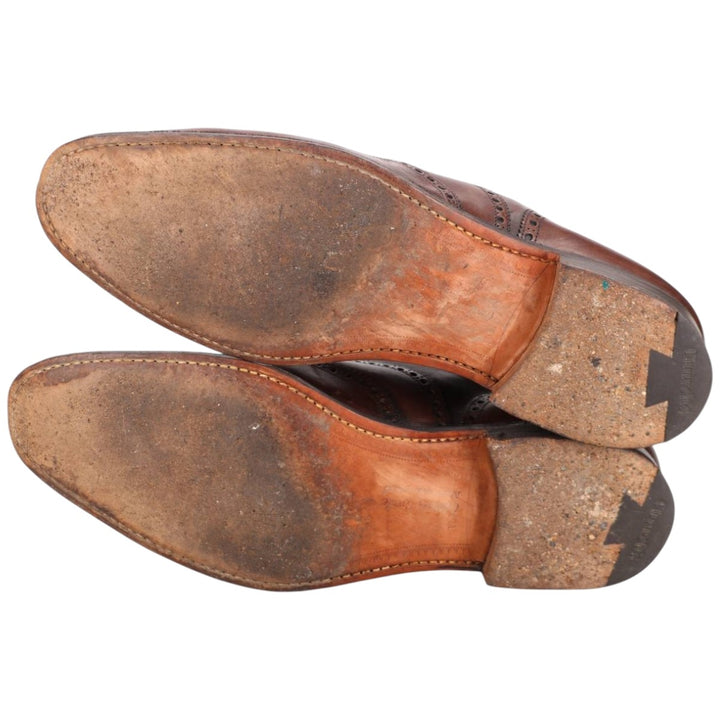 Church's Custom Grade Full Brogue Wingtip Shoes, Made in England, Size 11, Men's, Equivalent to 11.4 inches /saa014656 Men's 29.0cm genuine leather brown type Vintage Second Hand