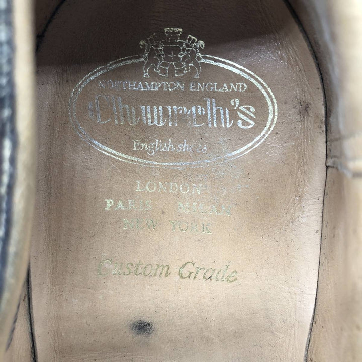 Church's Custom Grade Full Brogue Wingtip Shoes, Made in England, Size 11, Men's, Equivalent to 11.4 inches /saa014656 Men's 29.0cm genuine leather brown type Vintage Second Hand