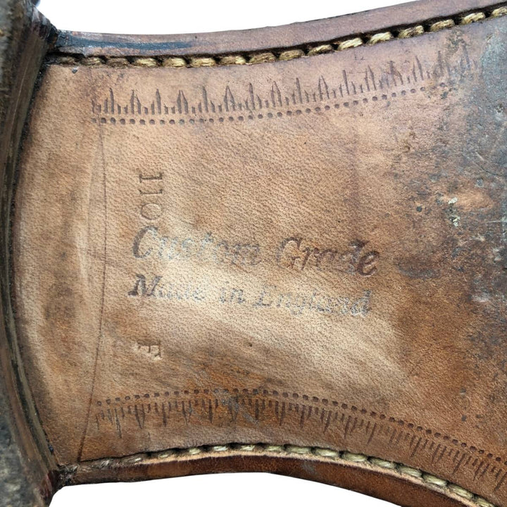 Church's Custom Grade Full Brogue Wingtip Shoes, Made in England, Size 11, Men's, Equivalent to 11.4 inches /saa014656 Men's 29.0cm genuine leather brown type Vintage Second Hand