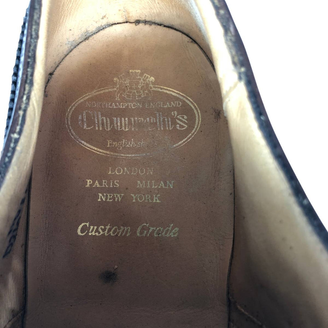 Church's Custom Grade Full Brogue Wingtip Shoes, Made in England, Size 11, Men's, Equivalent to 11.4 inches /saa014656 Men's 29.0cm genuine leather brown type Vintage Second Hand