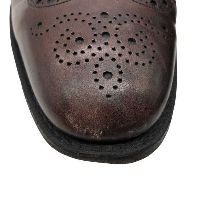 Church's Custom Grade Full Brogue Wingtip Shoes, Made in England, Size 11, Men's, Equivalent to 11.4 inches /saa014656 Men's 29.0cm genuine leather brown type Vintage Second Hand