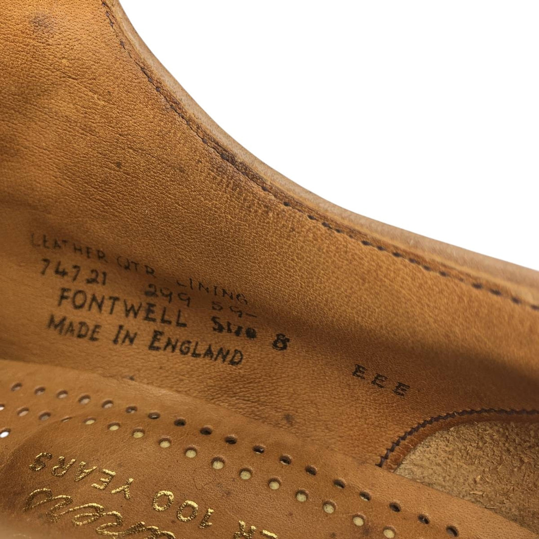 Loake U-tip shoes, made in the UK, size 8E Men's 26.5cm genuine leather brown type Vintage Second Hand