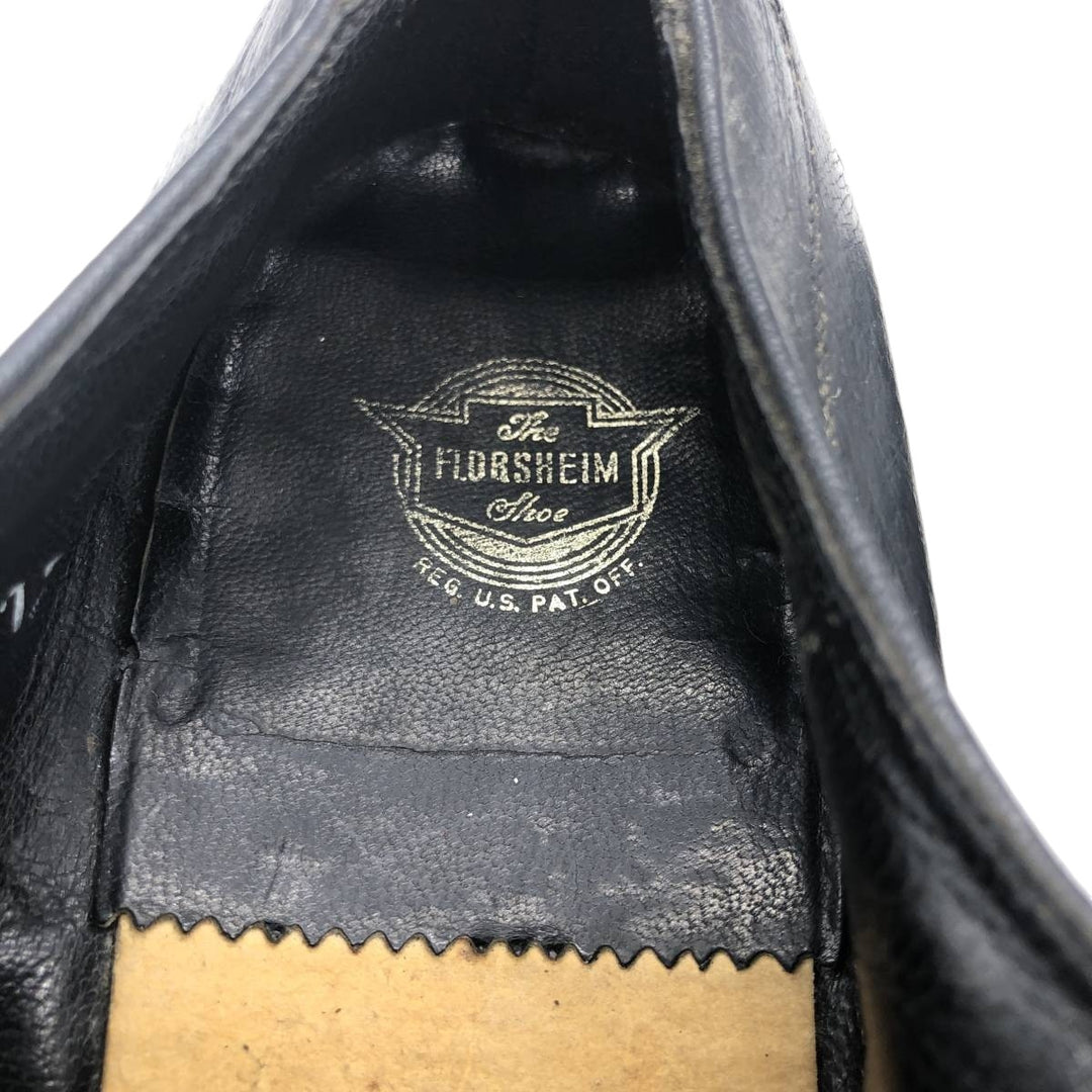Florsheim U-Tip Shoes, Size 10 1/2E, Men's, 11.2" (Vintage) /saa014673 Men's 28.5cm genuine leather black type Vintage Second Hand
