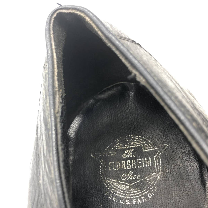 Florsheim U-Tip Shoes, Size 10 1/2E, Men's, 11.2" (Vintage) /saa014673 Men's 28.5cm genuine leather black type Vintage Second Hand