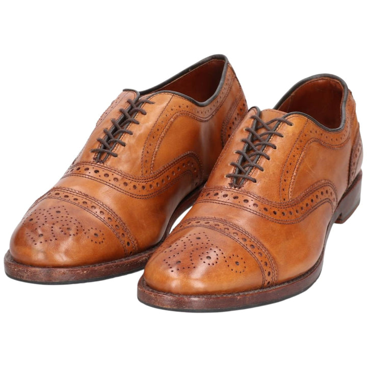 Brooks Brothers Semi-Brogue Straight-Tip Shoes, Made in USA, Size 9 1/2D, Men's, 10.8" (equivalent) /saa014675 Men's 27.5cm genuine leather brown type Vintage Second Hand
