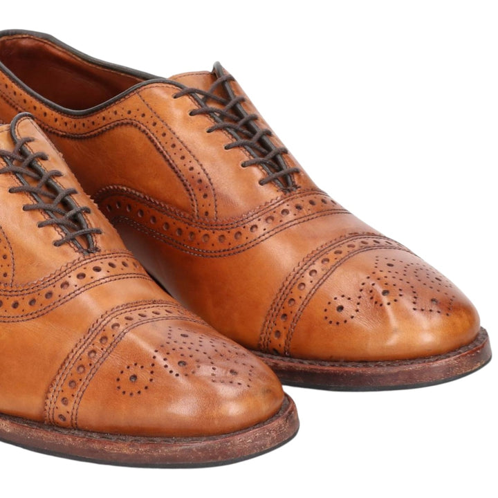 Brooks Brothers Semi-Brogue Straight-Tip Shoes, Made in USA, Size 9 1/2D, Men's, 10.8" (equivalent) /saa014675 Men's 27.5cm genuine leather brown type Vintage Second Hand