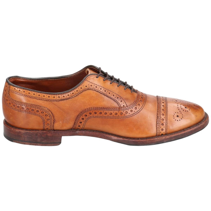 Brooks Brothers Semi-Brogue Straight-Tip Shoes, Made in USA, Size 9 1/2D, Men's, 10.8" (equivalent) /saa014675 Men's 27.5cm genuine leather brown type Vintage Second Hand