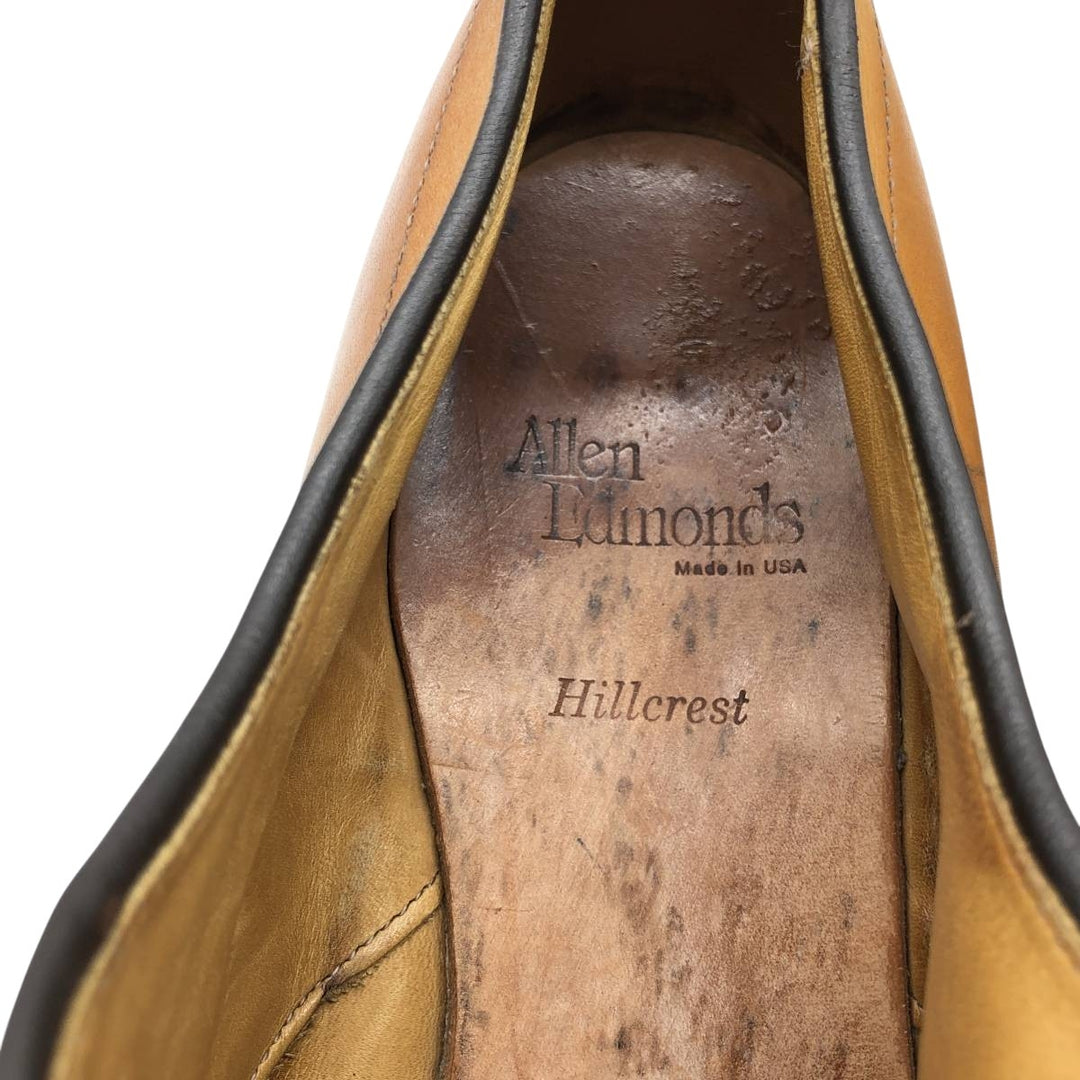 Allen Edmonds Hillcrest Leather Shoes, Made in USA, Size 9 1/2D Men's 27.5cm genuine leather beige type brown Vintage Second Hand