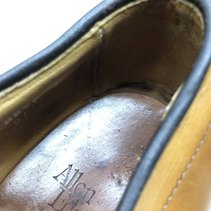 Allen Edmonds Hillcrest Leather Shoes, Made in USA, Size 9 1/2D Men's 27.5cm genuine leather beige type brown Vintage Second Hand