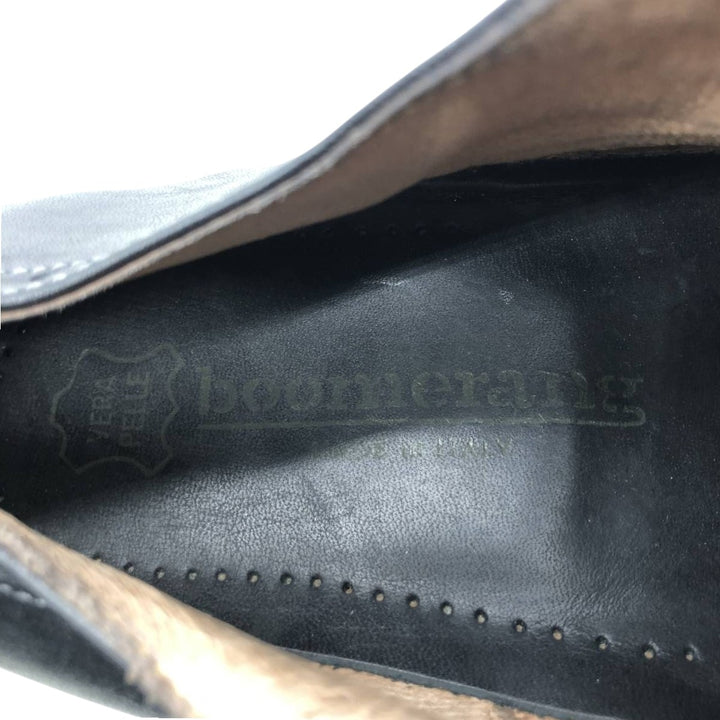 BOOMERANG Straight Tip Shoes Made in Italy Size 40 Men's 26.5cm genuine leather black type Vintage Second Hand