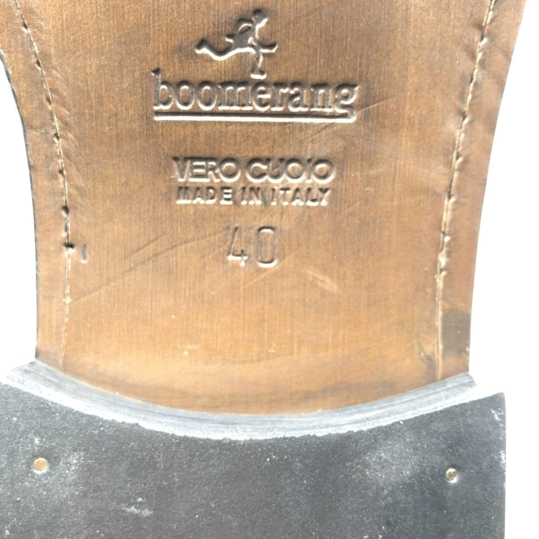 BOOMERANG Straight Tip Shoes Made in Italy Size 40 Men's 26.5cm genuine leather black type Vintage Second Hand