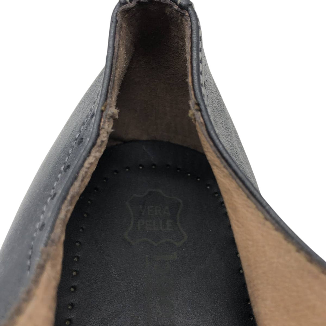 BOOMERANG Straight Tip Shoes Made in Italy Size 40 Men's 26.5cm genuine leather black type Vintage Second Hand