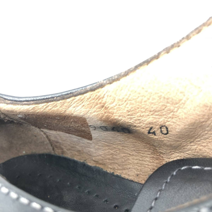 BOOMERANG Straight Tip Shoes Made in Italy Size 40 Men's 26.5cm genuine leather black type Vintage Second Hand