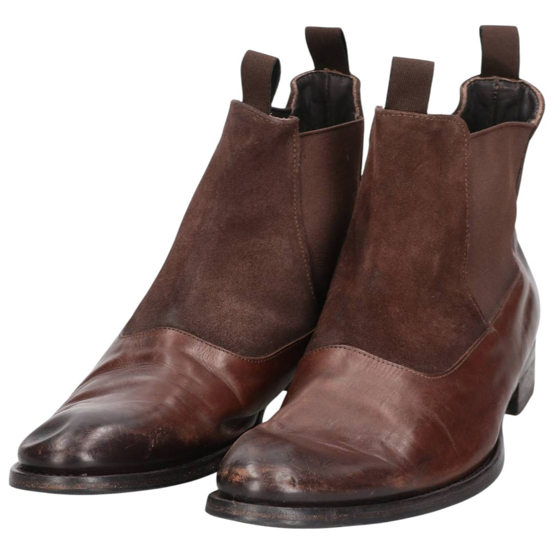 MASCARO Side Gore Boots Made in Italy Size 41 1/2 Men's 27.0cm unclear brown type Vintage Second Hand