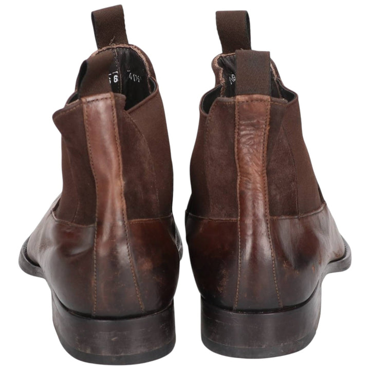 MASCARO Side Gore Boots Made in Italy Size 41 1/2 Men's 27.0cm unclear brown type Vintage Second Hand