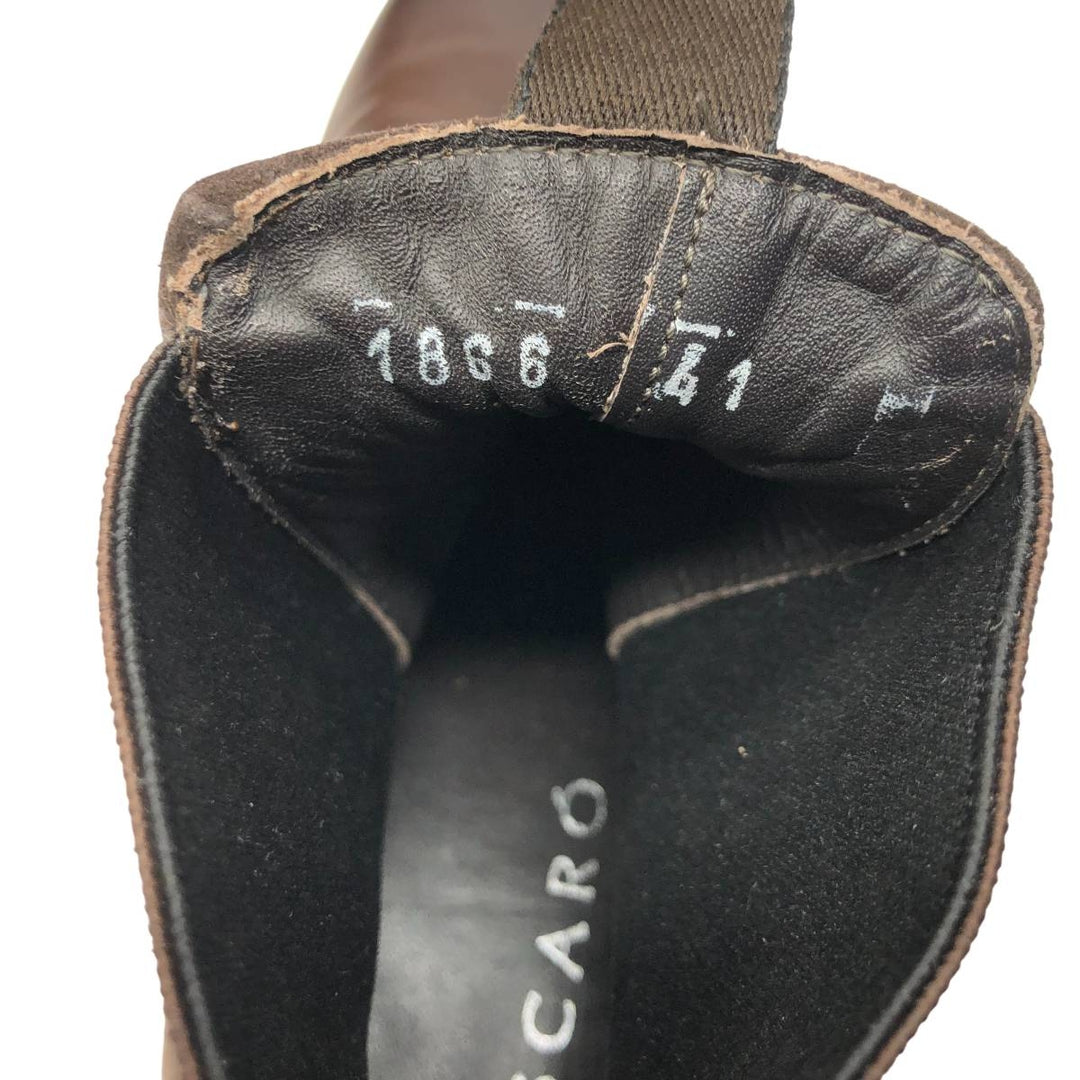 MASCARO Side Gore Boots Made in Italy Size 41 1/2 Men's 27.0cm unclear brown type Vintage Second Hand