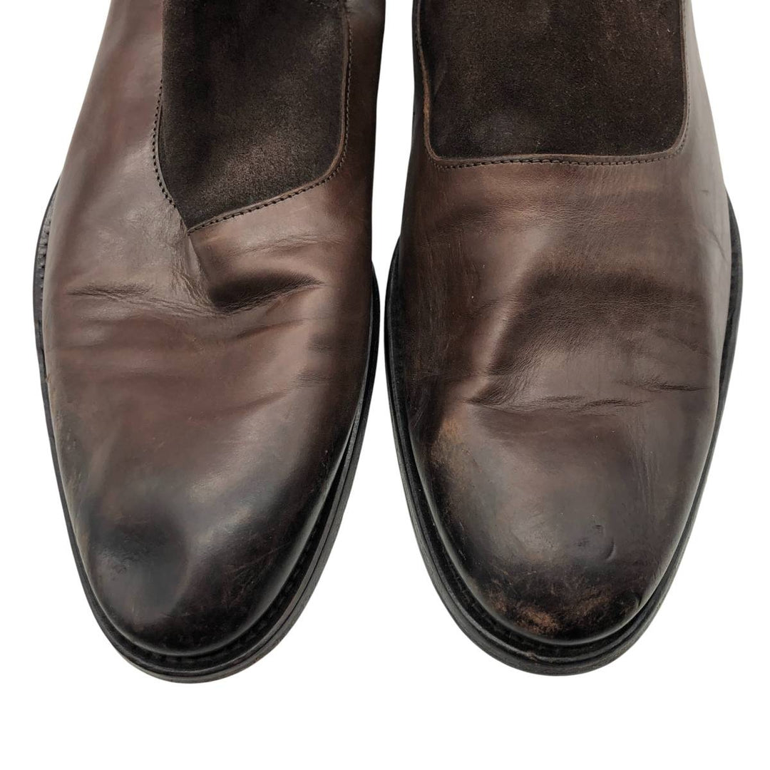 MASCARO Side Gore Boots Made in Italy Size 41 1/2 Men's 27.0cm unclear brown type Vintage Second Hand