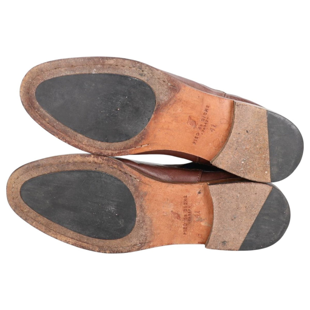 PIED DE BICHE Side Gore Boots 41 Men's 25.5cm genuine leather brown type Vintage Second Hand