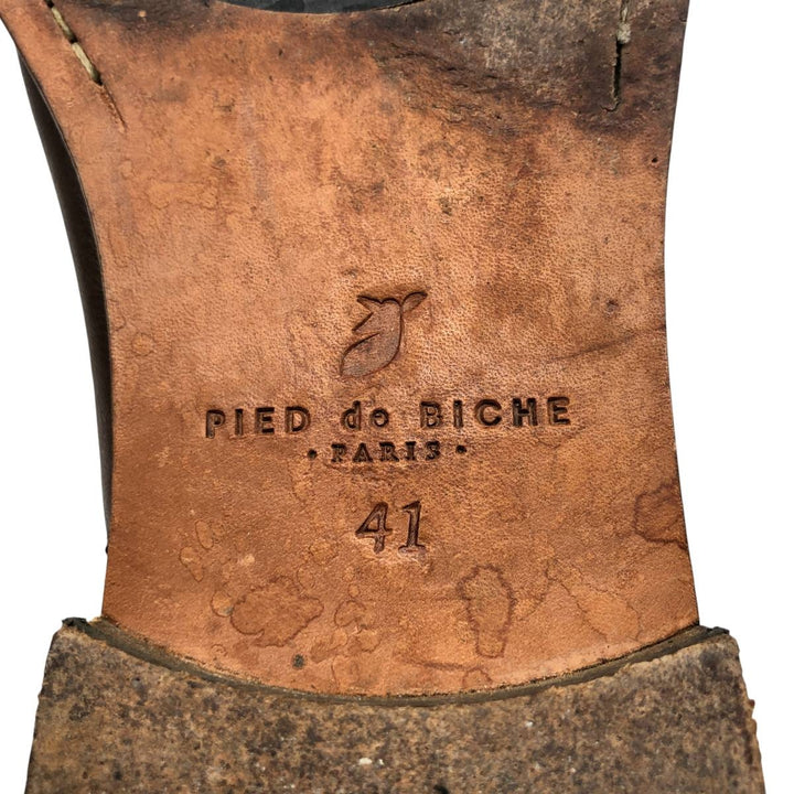 PIED DE BICHE Side Gore Boots 41 Men's 25.5cm genuine leather brown type Vintage Second Hand