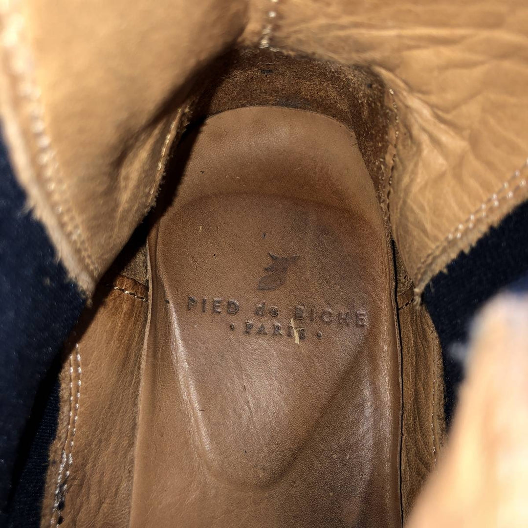 PIED DE BICHE Side Gore Boots 41 Men's 25.5cm genuine leather brown type Vintage Second Hand