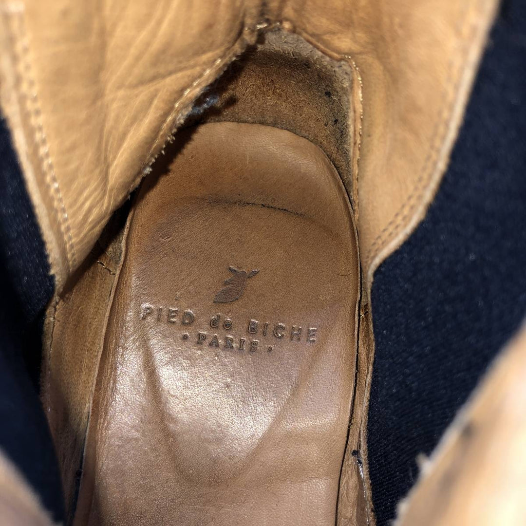 PIED DE BICHE Side Gore Boots 41 Men's 25.5cm genuine leather brown type Vintage Second Hand