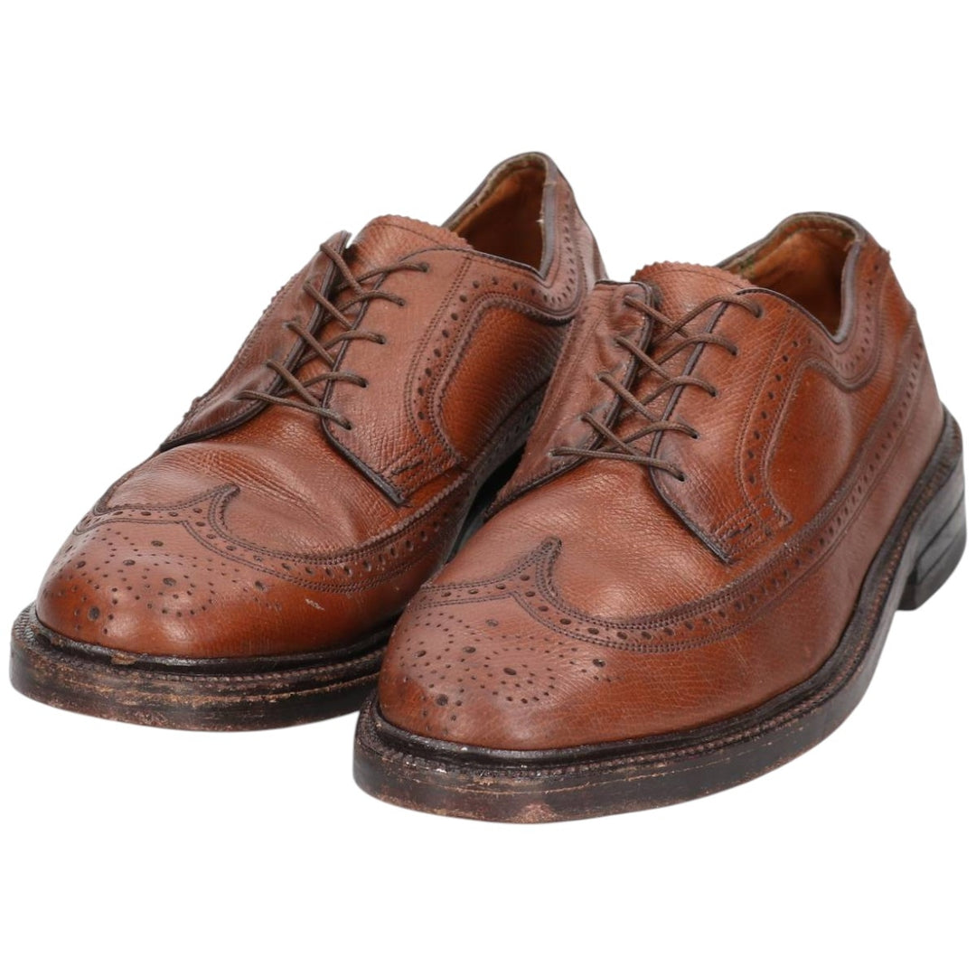 Florsheim Imperial Quality Full Brogue Wingtip Shoes, Size 8B Men's 26.0cm genuine leather brown type Vintage Second Hand