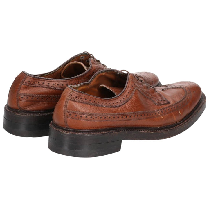 Florsheim Imperial Quality Full Brogue Wingtip Shoes, Size 8B Men's 26.0cm genuine leather brown type Vintage Second Hand