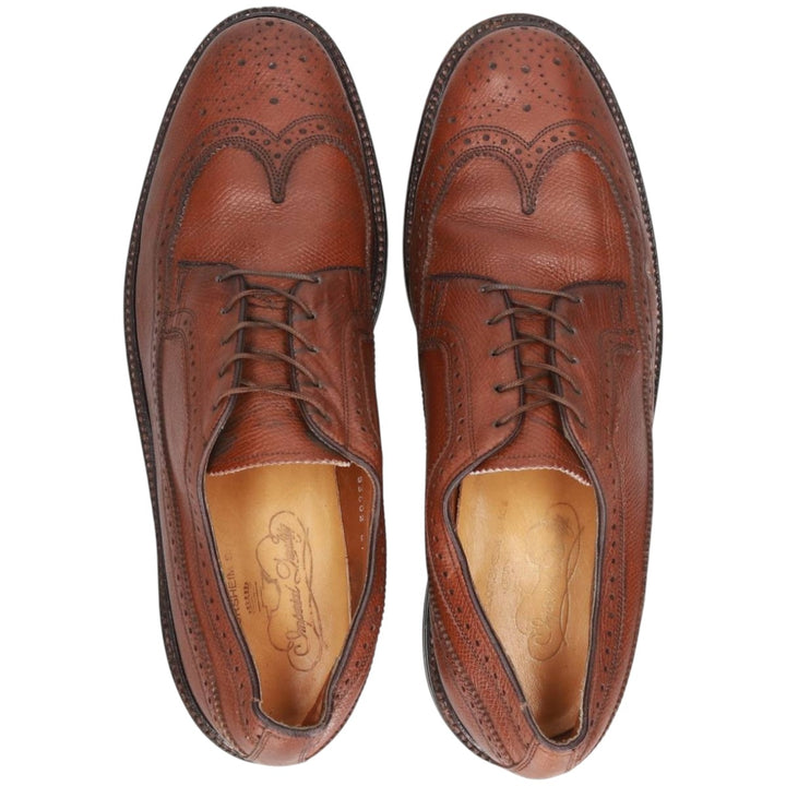 Florsheim Imperial Quality Full Brogue Wingtip Shoes, Size 8B Men's 26.0cm genuine leather brown type Vintage Second Hand