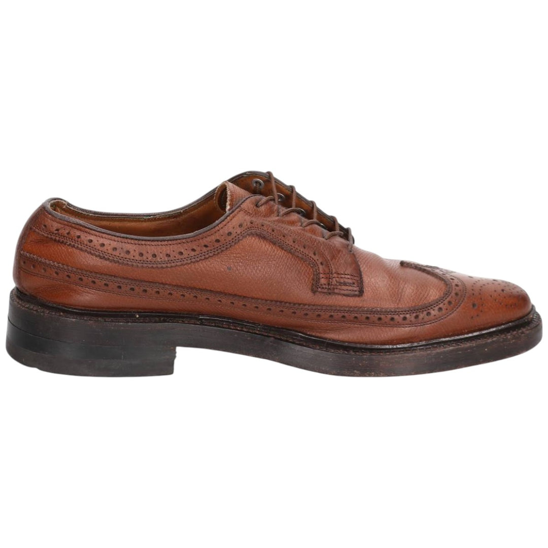 Florsheim Imperial Quality Full Brogue Wingtip Shoes, Size 8B Men's 26.0cm genuine leather brown type Vintage Second Hand