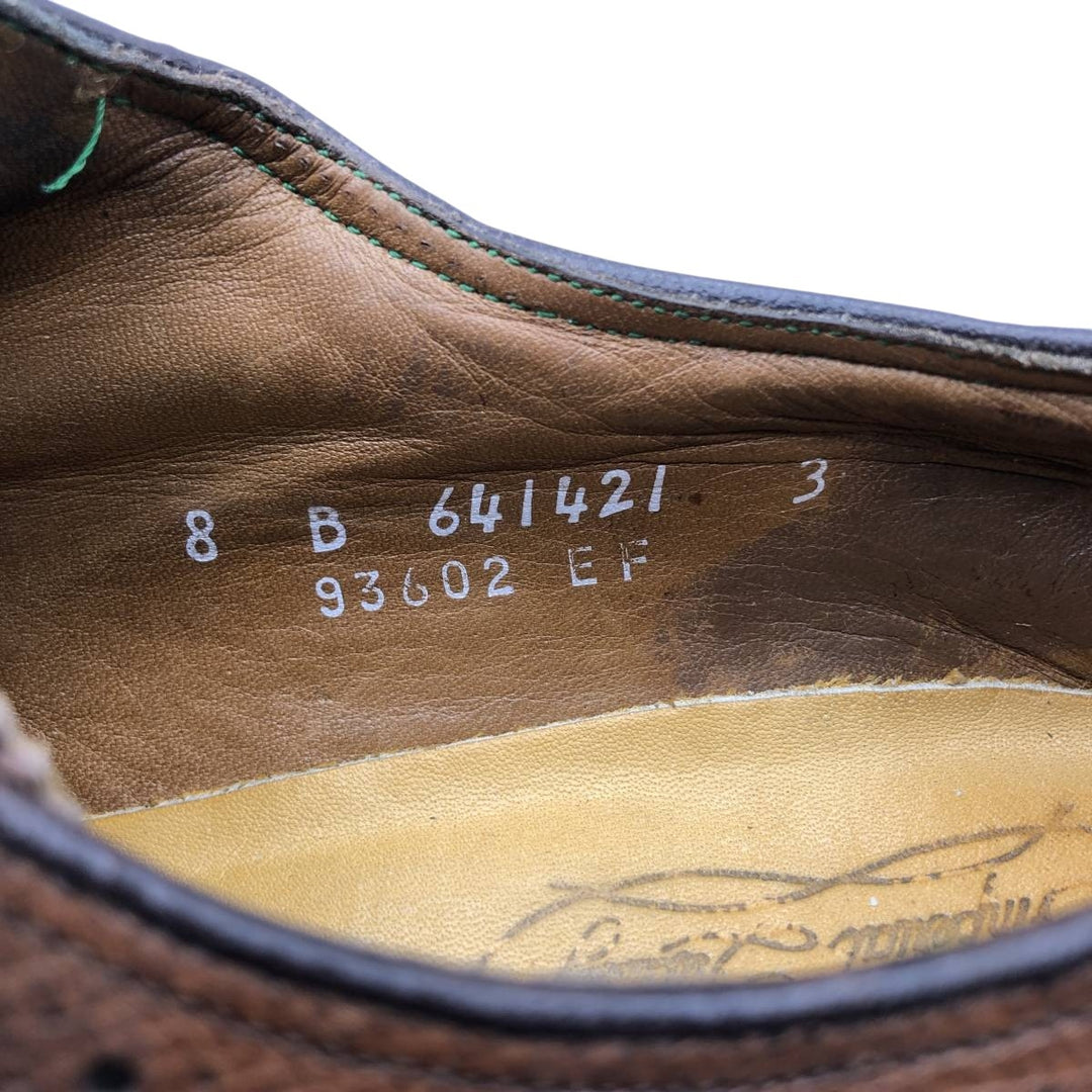 Florsheim Imperial Quality Full Brogue Wingtip Shoes, Size 8B Men's 26.0cm genuine leather brown type Vintage Second Hand