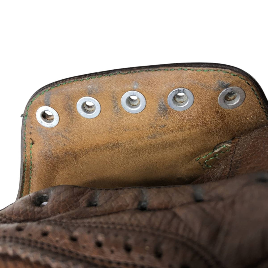 Florsheim Imperial Quality Full Brogue Wingtip Shoes, Size 8B Men's 26.0cm genuine leather brown type Vintage Second Hand