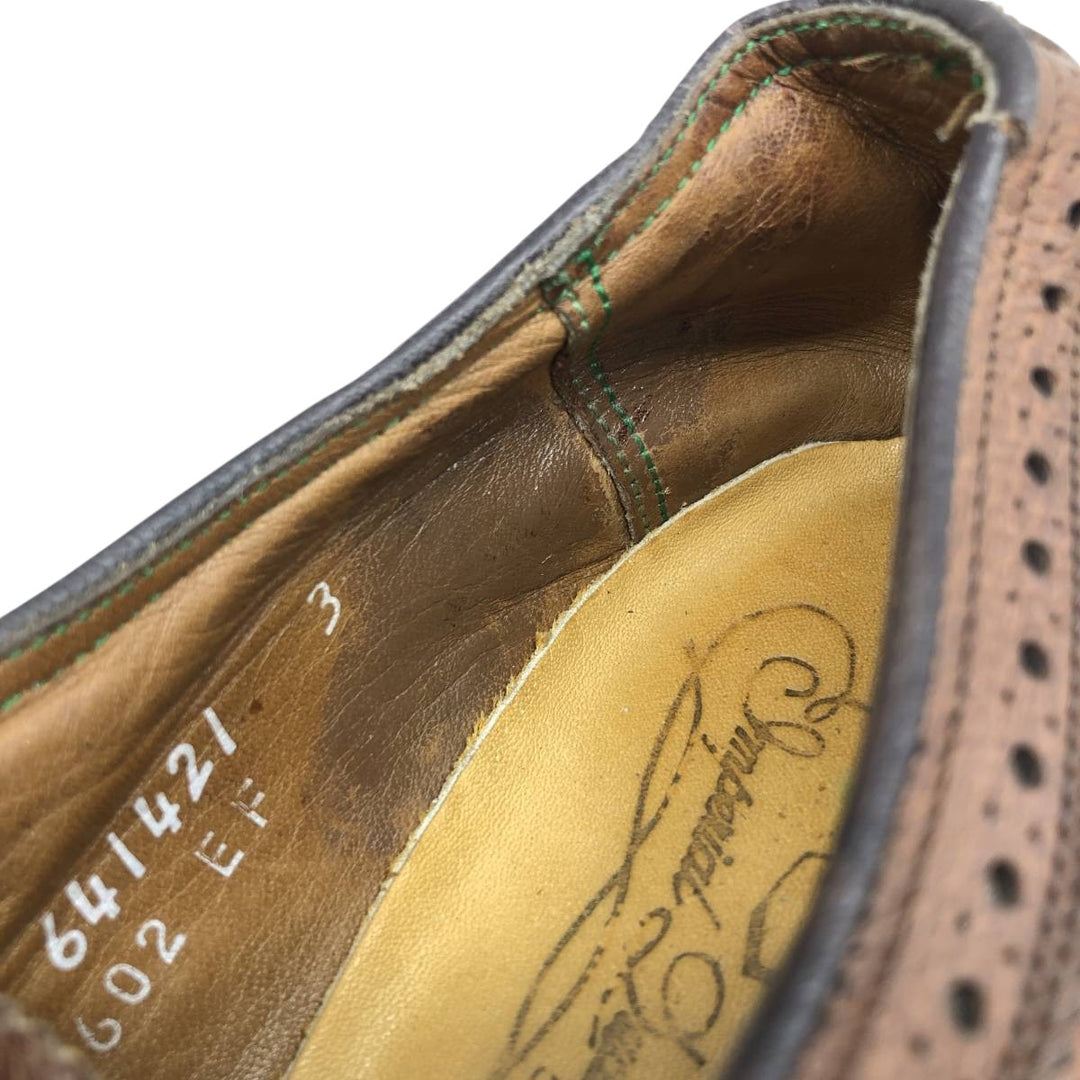 Florsheim Imperial Quality Full Brogue Wingtip Shoes, Size 8B Men's 26.0cm genuine leather brown type Vintage Second Hand