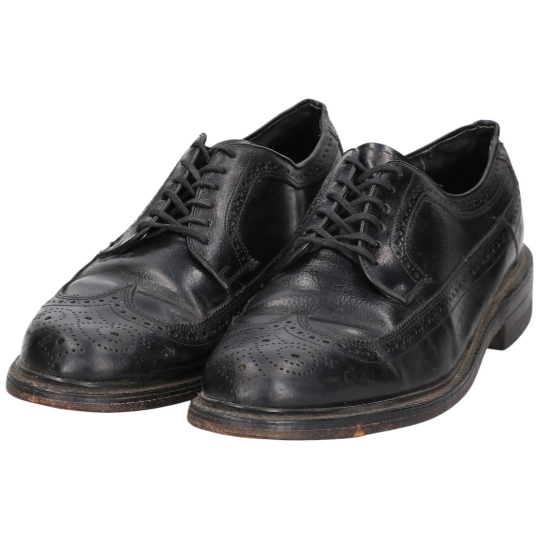 Full brogue wingtip shoes, size 10C, men's size 11.2" /saa014727 Men's 28.5cm genuine leather black type Vintage Second Hand