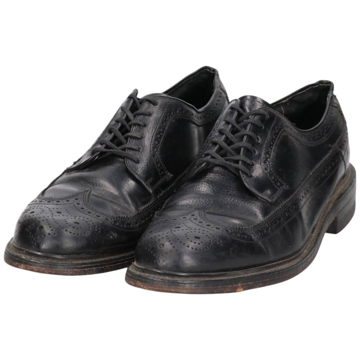 Full brogue wingtip shoes, size 10C, men's size 11.2" /saa014727 Men's 28.5cm genuine leather black type Vintage Second Hand