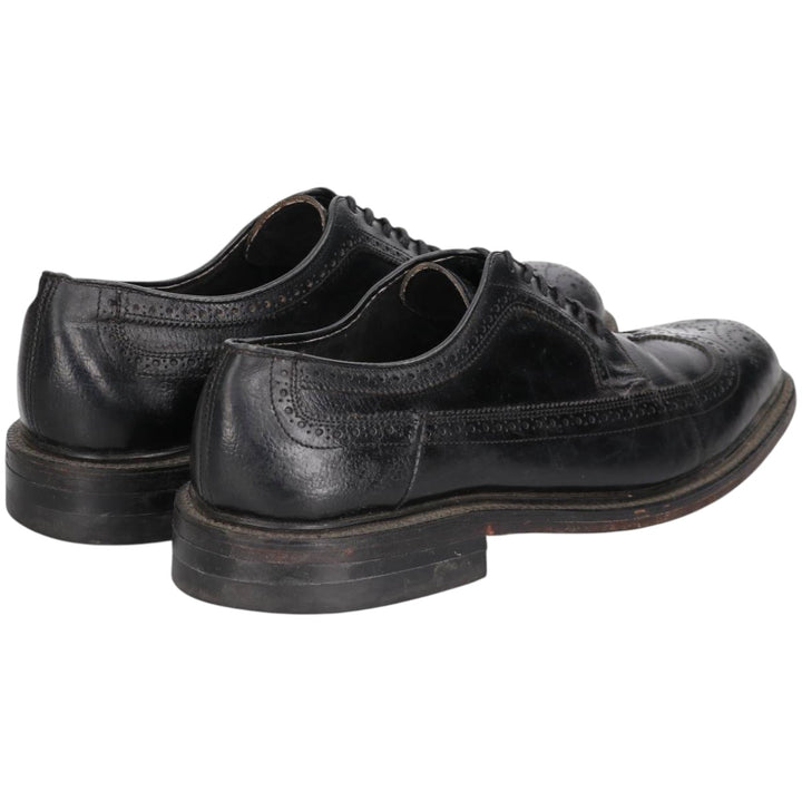 Full brogue wingtip shoes, size 10C, men's size 11.2" /saa014727 Men's 28.5cm genuine leather black type Vintage Second Hand