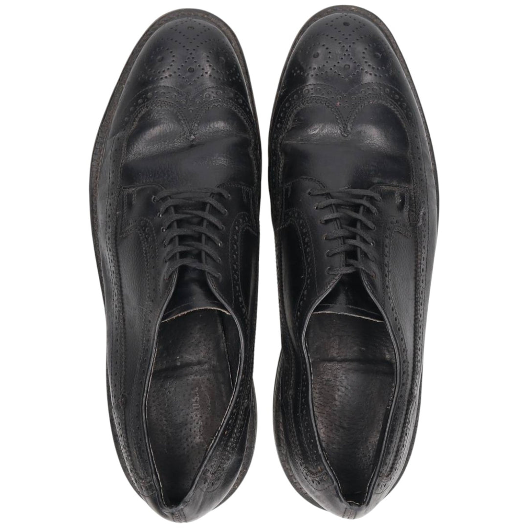 Full brogue wingtip shoes, size 10C, men's size 11.2" /saa014727 Men's 28.5cm genuine leather black type Vintage Second Hand