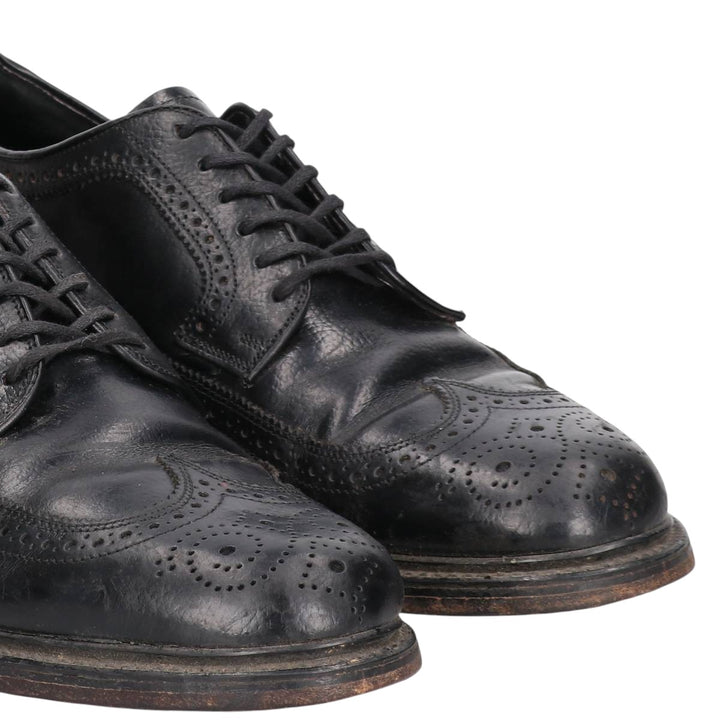 Full brogue wingtip shoes, size 10C, men's size 11.2" /saa014727 Men's 28.5cm genuine leather black type Vintage Second Hand