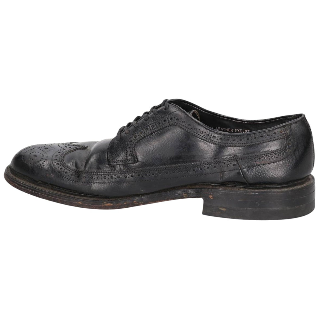 Full brogue wingtip shoes, size 10C, men's size 11.2" /saa014727 Men's 28.5cm genuine leather black type Vintage Second Hand