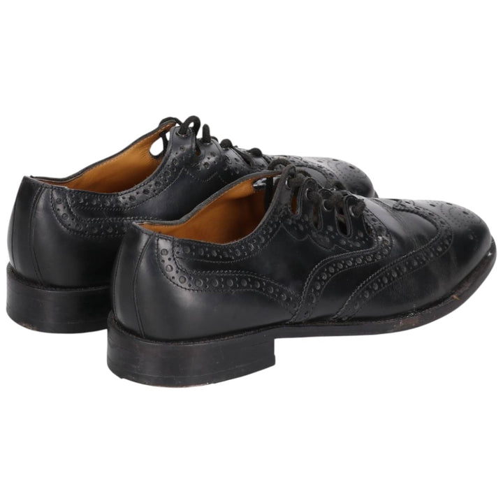 THISTLE Full Brogue Wingtip Shoes, Size 8, Men's, 10.6" (equivalent) /saa014728 Men's 27.0cm genuine leather black type Vintage Second Hand