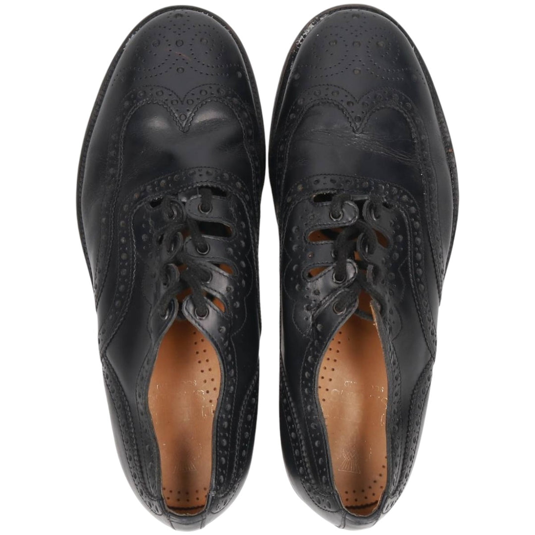THISTLE Full Brogue Wingtip Shoes, Size 8, Men's, 10.6" (equivalent) /saa014728 Men's 27.0cm genuine leather black type Vintage Second Hand
