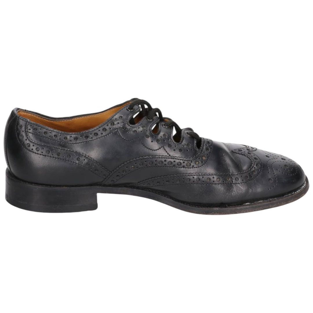 THISTLE Full Brogue Wingtip Shoes, Size 8, Men's, 10.6" (equivalent) /saa014728 Men's 27.0cm genuine leather black type Vintage Second Hand